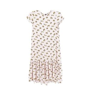 Zara Girls Tigers Print Ruffle Hem Dress 9/10